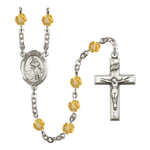 St. Joan Of Arc Yellow November Rosary 6mm