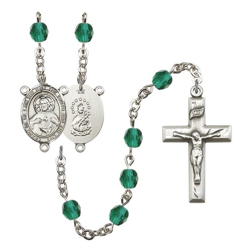 Scapular Teal December Rosary 6mm