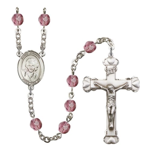 St. Gianna Beretta Molla Purple February Rosary 6mm