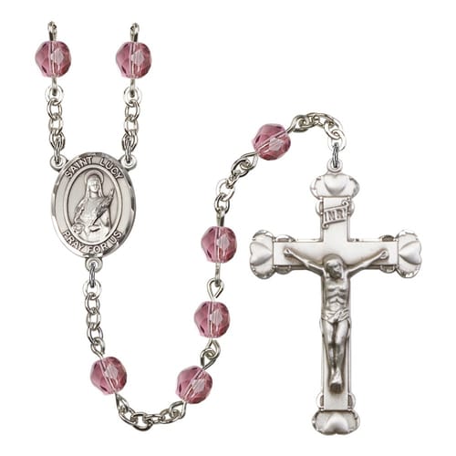 St. Lucy Purple February Rosary 6mm