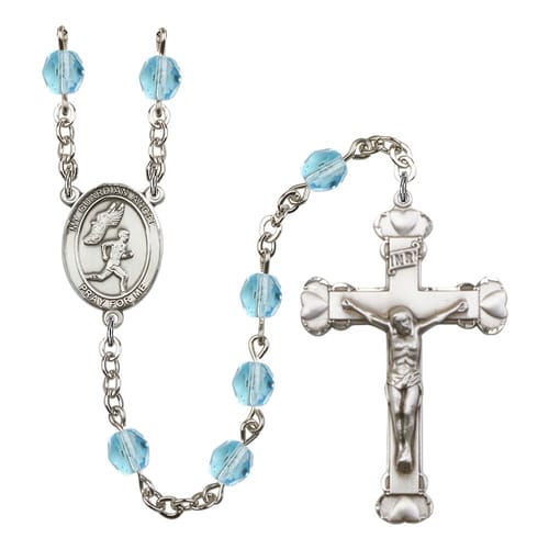 Guardian Angel/Track&amp;Field-Men Aqua Blue March Rosary 6mm