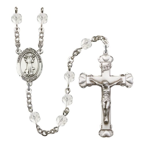 St. Francis Of Assisi Crystal April Rosary 6mm