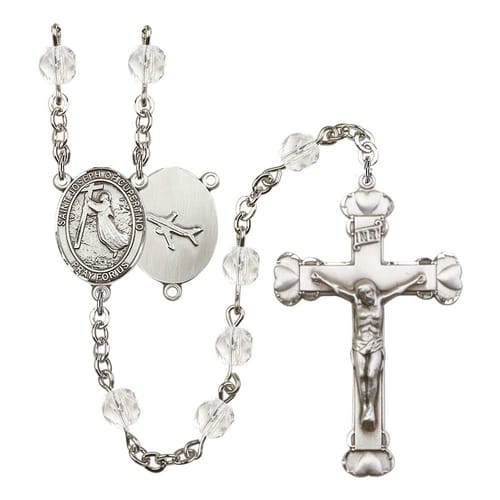 St. Joseph Of Cupertino Crystal April Rosary 6mm