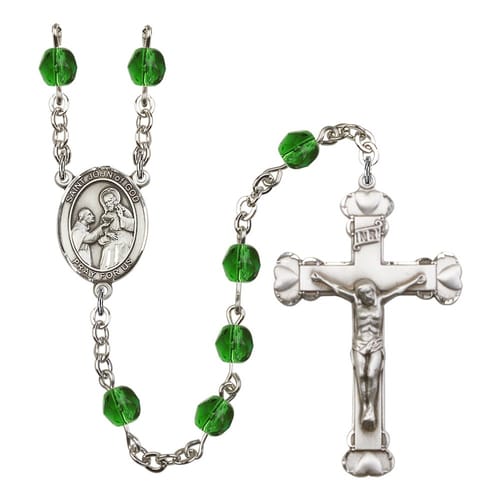 St. John Of God Green May Rosary 6mm