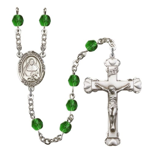St. Marie Magdalen Postel Green May Rosary 6mm