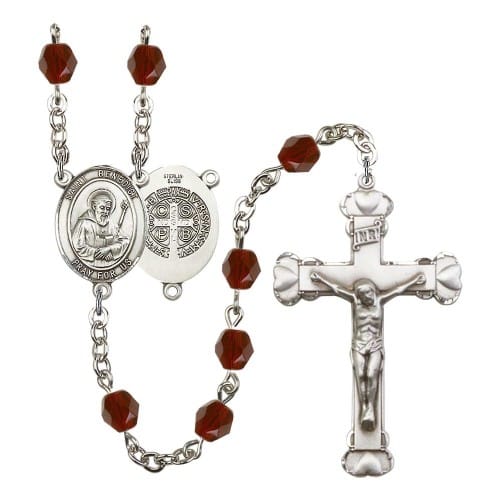 St. Benedict Red January Rosary 6mm