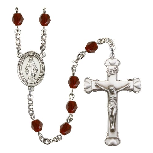 Miraculous Red January Rosary 6mm