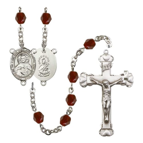 Scapular Red January Rosary 6mm