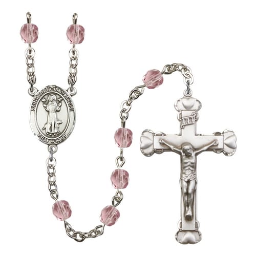 St. Francis Of Assisi Light Purple June Rosary 6mm