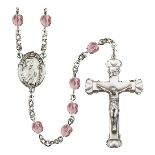 St. Thomas More Light Purple June Rosary 6mm