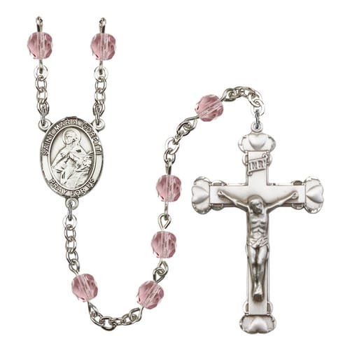 St. Maria Goretti Light Purple June Rosary 6mm