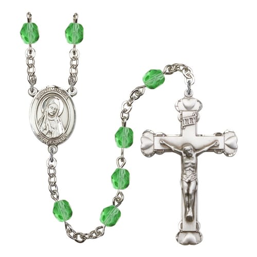 St. Monica Green August Rosary 6mm