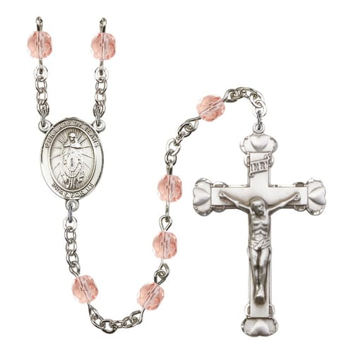 Our Lady Of Tears Pink October Rosary 6mm