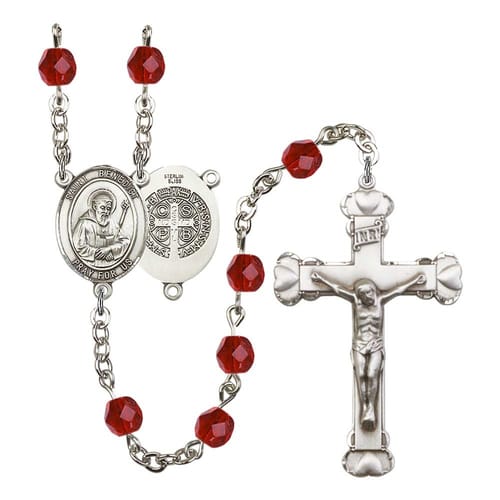 St. Benedict Red July Rosary 6mm