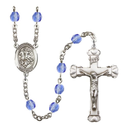 St. George Blue September Rosary 6mm