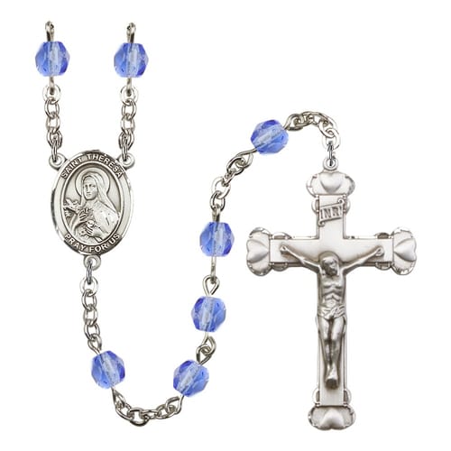 St. Theresa Blue September Rosary 6mm