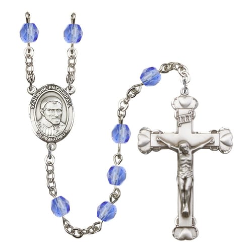 St. Vincent De Paul Blue September Rosary 6mm