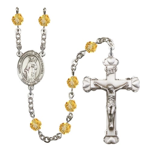 St. Catherine Of Alexandria Yellow November Rosary 6mm