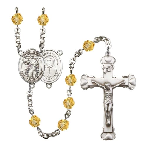 Divine Mercy Yellow November Rosary 6mm