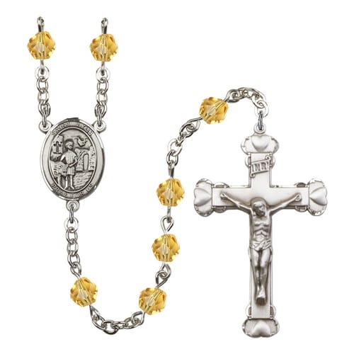 St. Vitus Yellow November Rosary 6mm