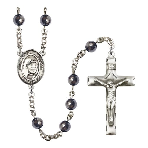 Blessed Teresa Of Calcutta 6mm Hematite Rosary