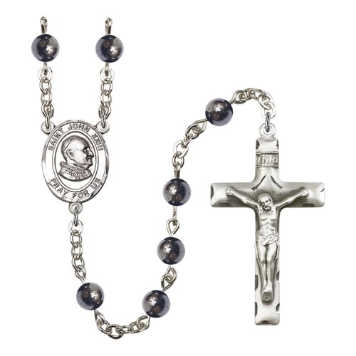 St. John Xxiii 6mm Hematite Rosary