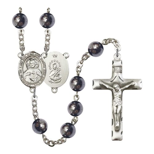 Scapular 8mm Hematite Rosary