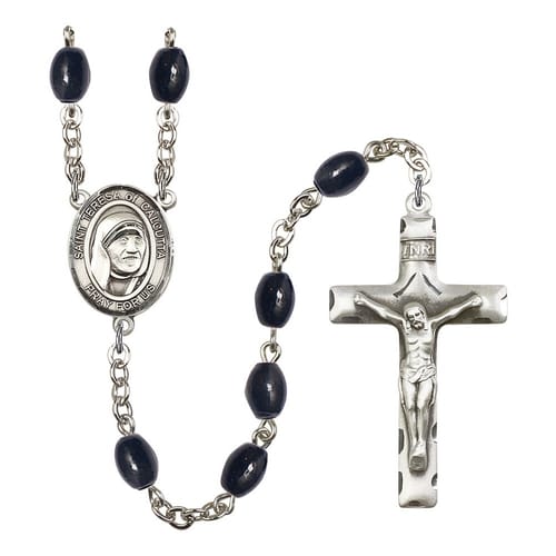 Blessed Teresa Of Calcutta 8X6mm Black Onyx Rosary