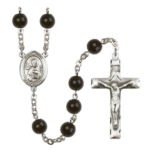 St. John The Apostle 7mm Black Onyx Rosary