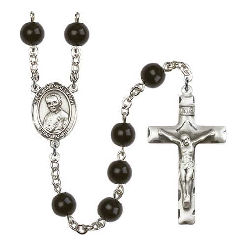 St. John Neumann 7mm Black Onyx Rosary