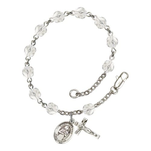 St. Agatha Crystal April Rosary Bracelet 6mm