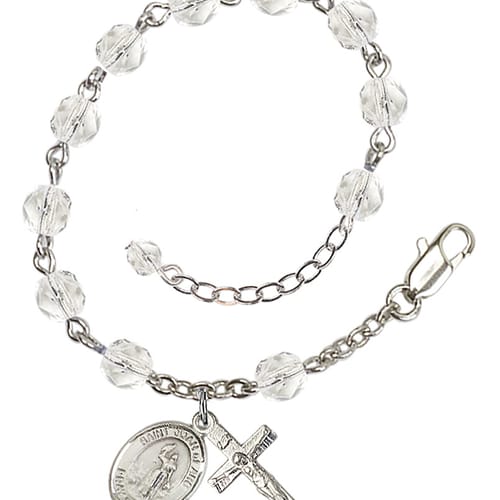 St. Joan Of Arc Crystal April Rosary Bracelet 6mm