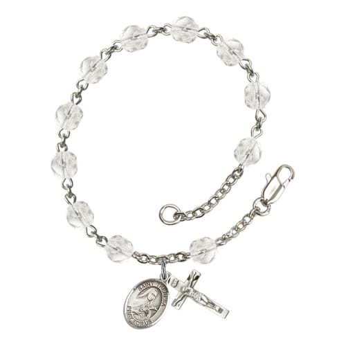 St. Theresa Crystal April Rosary Bracelet 6mm