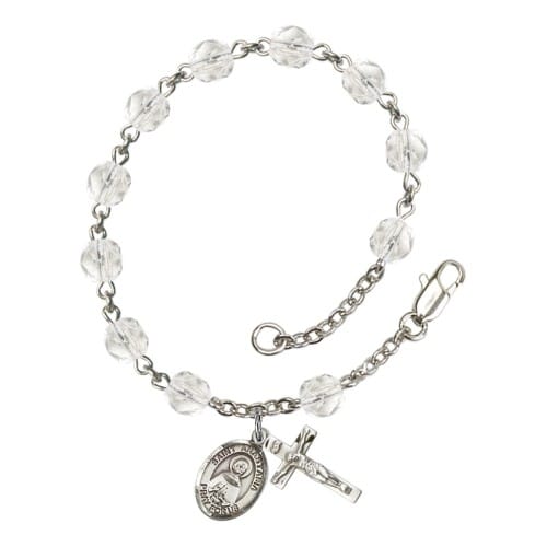 St. Anastasia Crystal April Rosary Bracelet 6mm