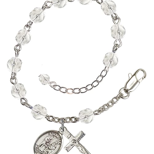 St. Zita Crystal April Rosary Bracelet 6mm