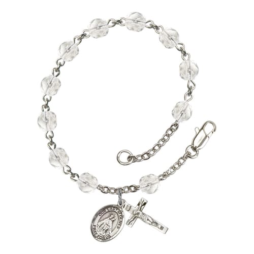 Our Lady Of Olives Crystal April Rosary Bracelet 6mm