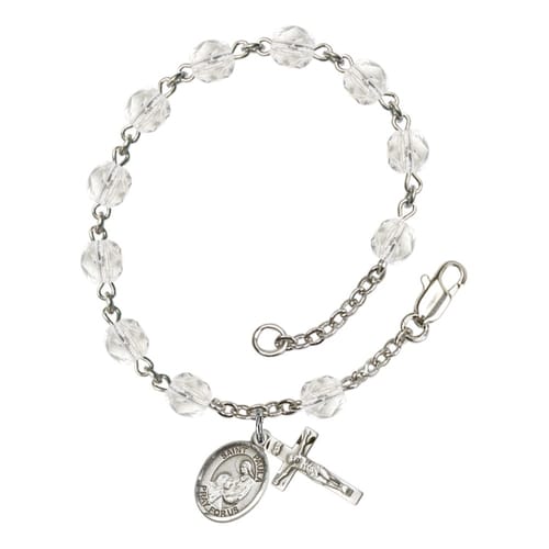 St. Paula Crystal April Rosary Bracelet 6mm