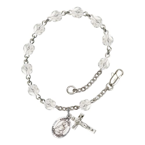 St. Lucy Crystal April Rosary Bracelet 6mm