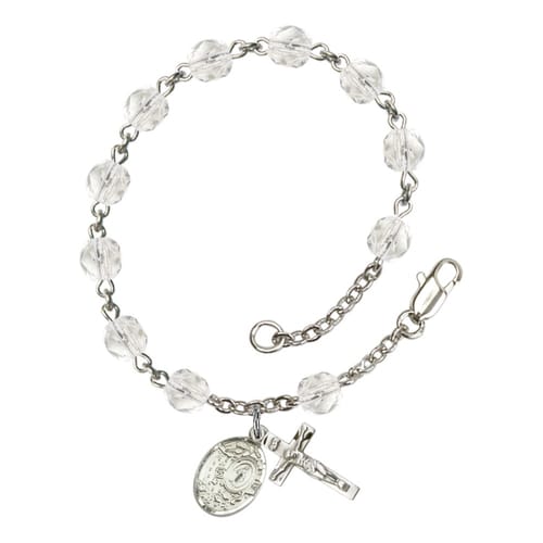 Miraculous Crystal April Rosary Bracelet 6mm