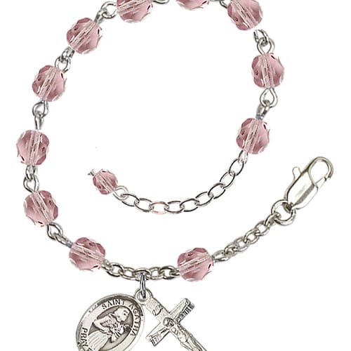 St. Agatha 6mm light purple June Rosary Bracelet