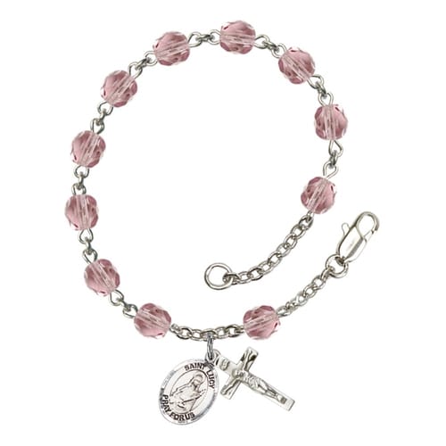 St. Lucy 6mm light purple June Rosary Bracelet
