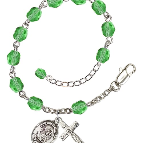 St. Catherine Of Siena Green August Rosary Bracelet 6mm