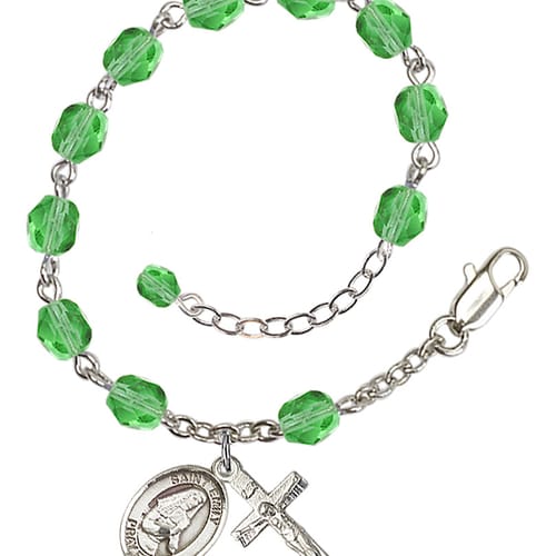 St. Emily De Vialar Green August Rosary Bracelet 6mm