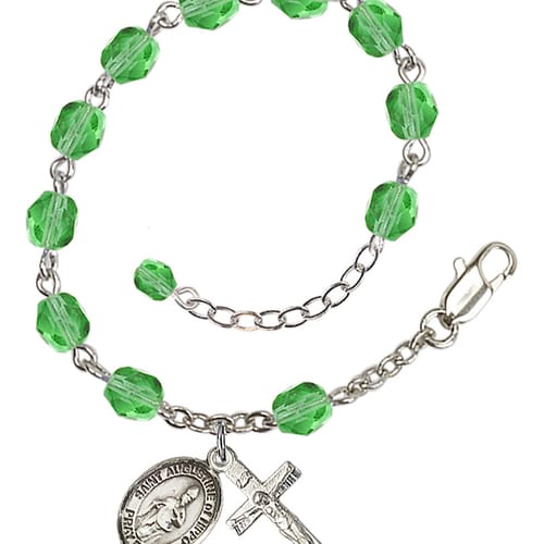 St. Augustine Of Hippo Green August Rosary Bracelet 6mm
