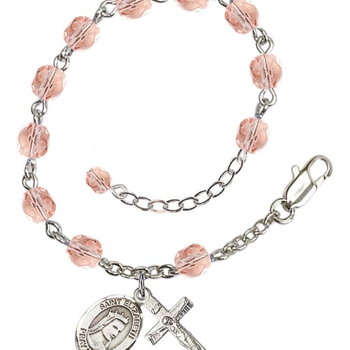 St. Elizabeth Of Hungary Pink October Rosary Bracelet 6mm