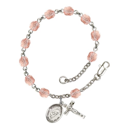 Blessed Trinity Pink October Rosary Bracelet 6mm