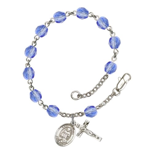 St. Daniel Blue September Rosary Bracelet 6mm