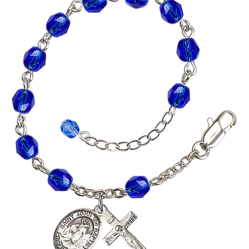 St. John The Baptist Blue September Rosary Bracelet 6mm