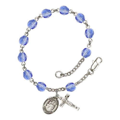 Maria Stein Blue September Rosary Bracelet 6mm