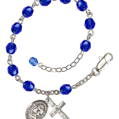St. Elizabeth Ann Seton Blue September Rosary Bracelet 6mm